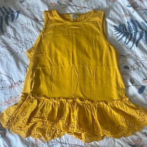 J.Crew eyelet mustard yellow tank top size Small